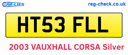 HT53FLL are the vehicle registration plates.