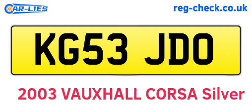KG53JDO are the vehicle registration plates.