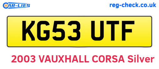 KG53UTF are the vehicle registration plates.