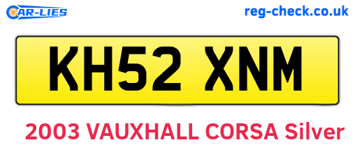 KH52XNM are the vehicle registration plates.