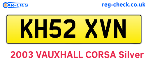 KH52XVN are the vehicle registration plates.