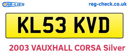 KL53KVD are the vehicle registration plates.