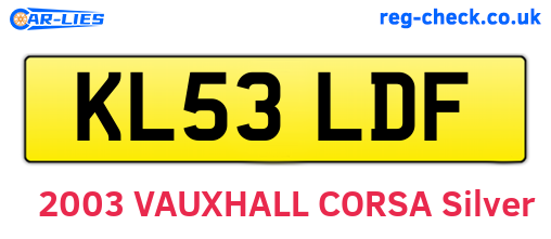 KL53LDF are the vehicle registration plates.