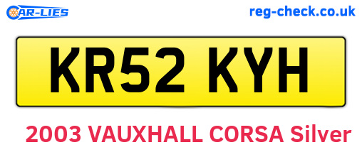 KR52KYH are the vehicle registration plates.