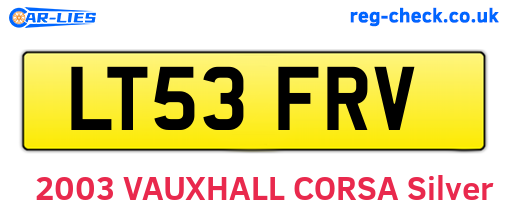 LT53FRV are the vehicle registration plates.