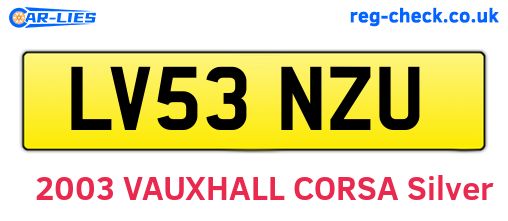 LV53NZU are the vehicle registration plates.