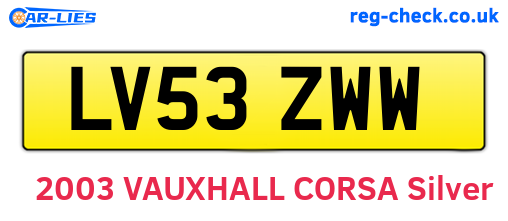 LV53ZWW are the vehicle registration plates.