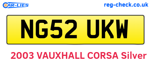 NG52UKW are the vehicle registration plates.