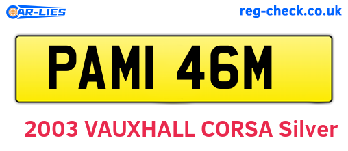 PAM146M are the vehicle registration plates.