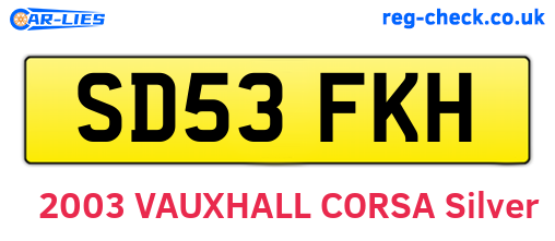 SD53FKH are the vehicle registration plates.