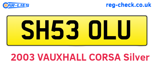 SH53OLU are the vehicle registration plates.