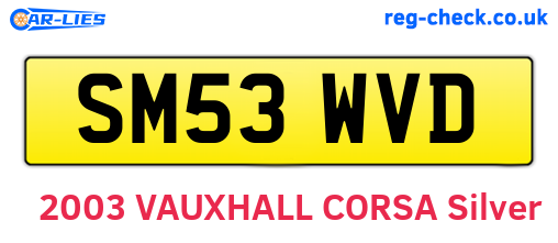 SM53WVD are the vehicle registration plates.
