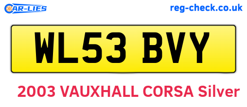 WL53BVY are the vehicle registration plates.