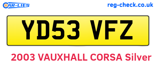 YD53VFZ are the vehicle registration plates.