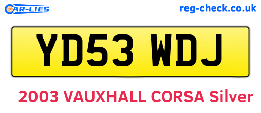 YD53WDJ are the vehicle registration plates.