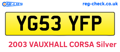 YG53YFP are the vehicle registration plates.