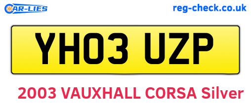 YH03UZP are the vehicle registration plates.