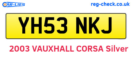 YH53NKJ are the vehicle registration plates.