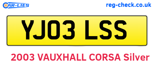 YJ03LSS are the vehicle registration plates.