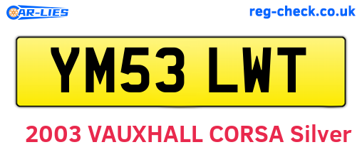 YM53LWT are the vehicle registration plates.