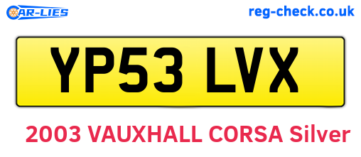 YP53LVX are the vehicle registration plates.