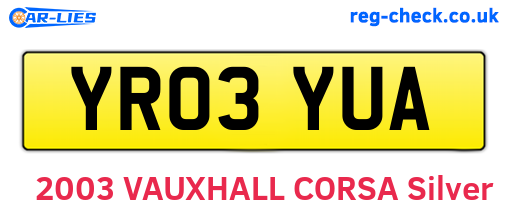 YR03YUA are the vehicle registration plates.