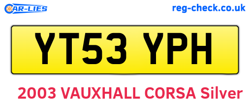 YT53YPH are the vehicle registration plates.