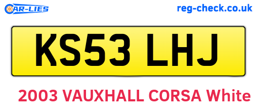 KS53LHJ are the vehicle registration plates.