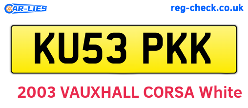 KU53PKK are the vehicle registration plates.