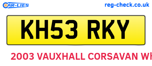 KH53RKY are the vehicle registration plates.