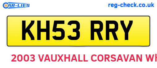 KH53RRY are the vehicle registration plates.