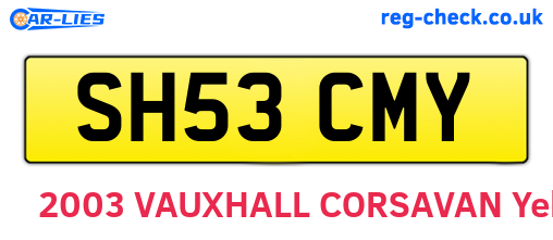 SH53CMY are the vehicle registration plates.