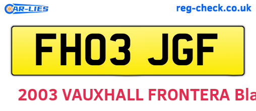 FH03JGF are the vehicle registration plates.