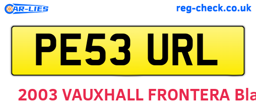 PE53URL are the vehicle registration plates.
