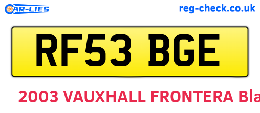 RF53BGE are the vehicle registration plates.