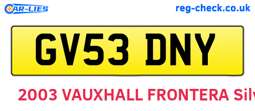GV53DNY are the vehicle registration plates.