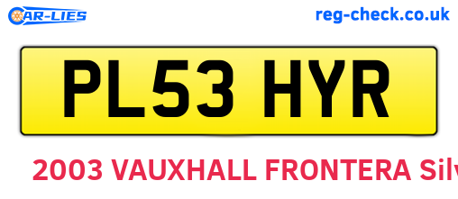 PL53HYR are the vehicle registration plates.