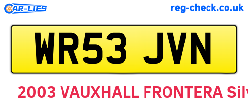 WR53JVN are the vehicle registration plates.