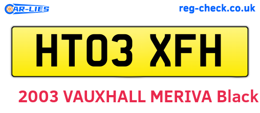 HT03XFH are the vehicle registration plates.