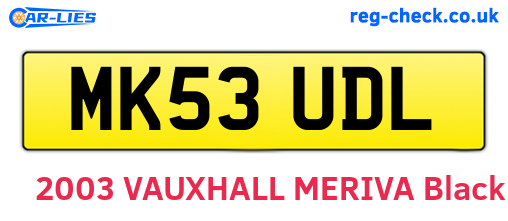 MK53UDL are the vehicle registration plates.