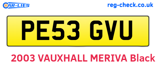 PE53GVU are the vehicle registration plates.