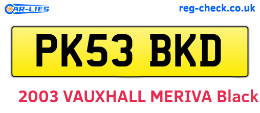 PK53BKD are the vehicle registration plates.