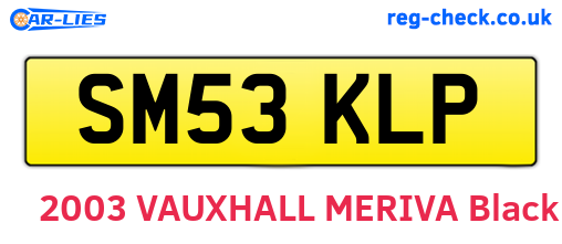 SM53KLP are the vehicle registration plates.