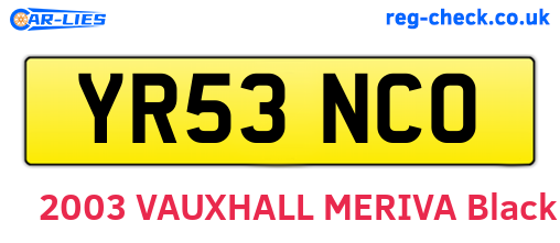 YR53NCO are the vehicle registration plates.