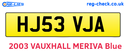 HJ53VJA are the vehicle registration plates.