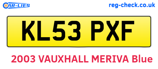 KL53PXF are the vehicle registration plates.