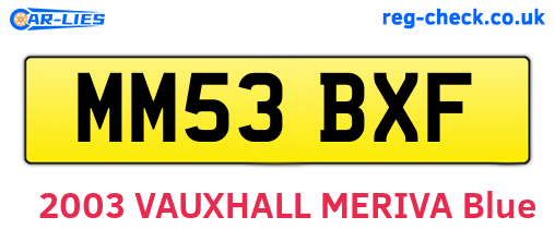 MM53BXF are the vehicle registration plates.
