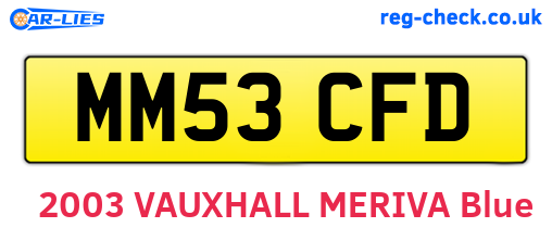 MM53CFD are the vehicle registration plates.