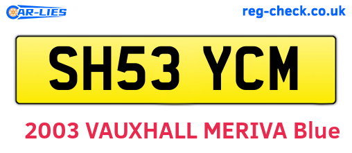SH53YCM are the vehicle registration plates.