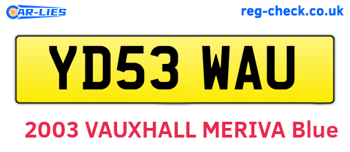 YD53WAU are the vehicle registration plates.